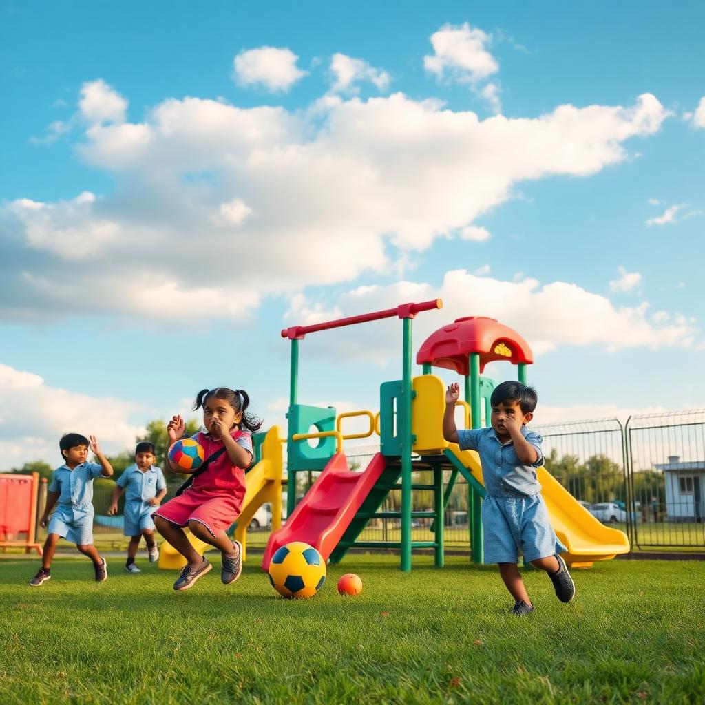 Junior KG children playing and learning together outdoors at PlayWayKids